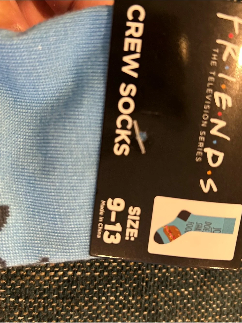 FRIENDS Light Blue Novelty Kids Socks with Multicolor Detail